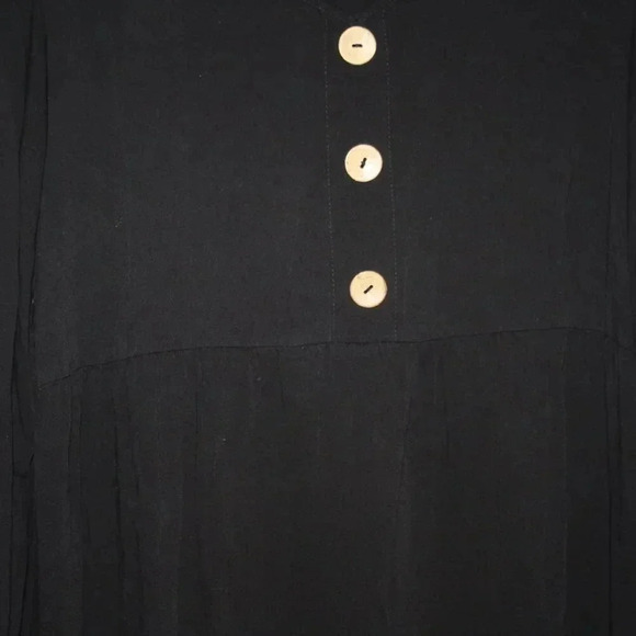 Black Babydoll Dress with Buttons Sized Medium - Picture 3 of 8